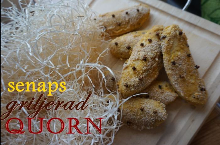 Litet julbord med griljerad julquorn text