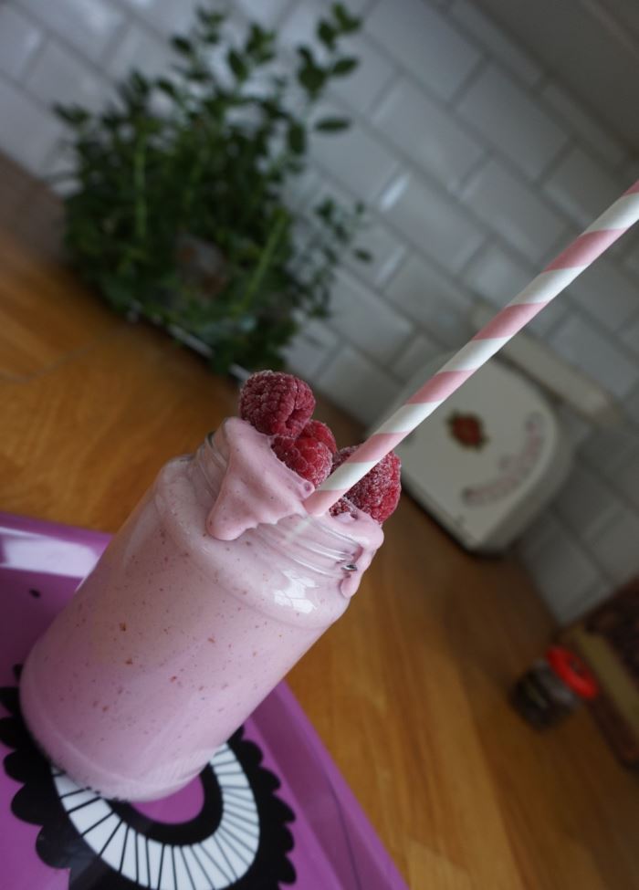 Hallon och vaniljsmoothie (3