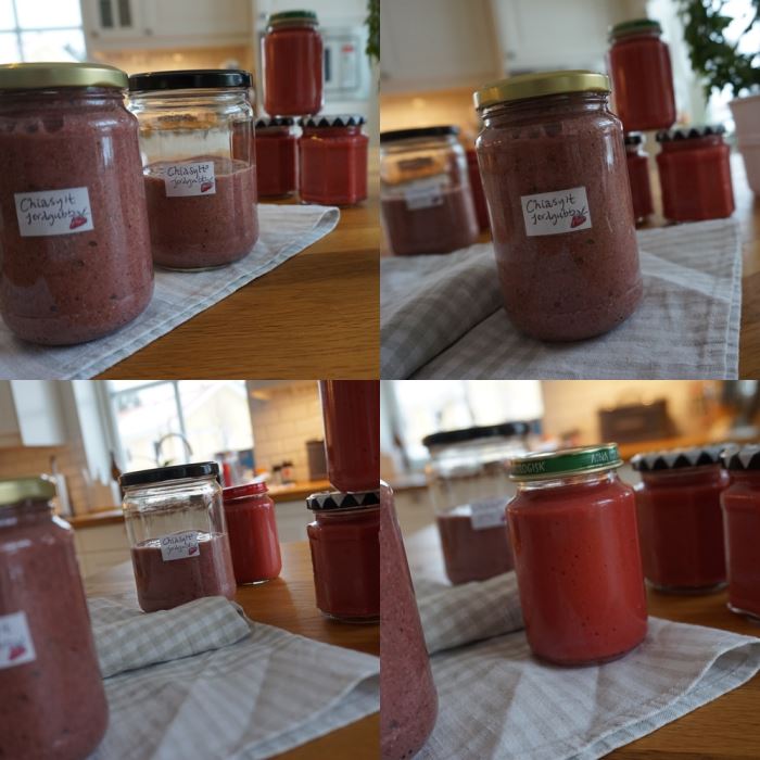 chiasylt och jordgubbspure