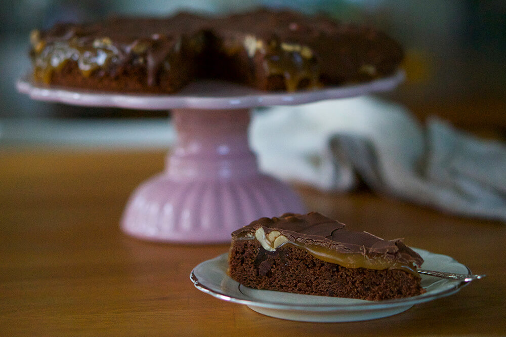 Snickerskladdkaka recept