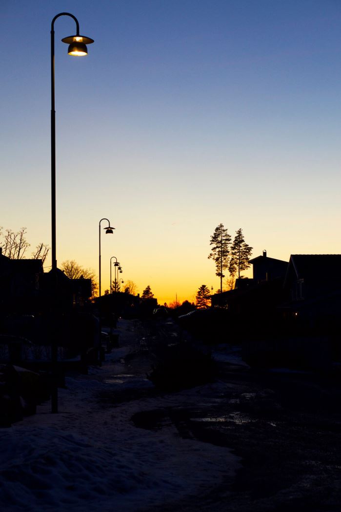 Solnedgång på vintern